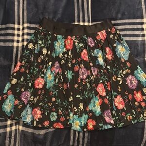Express Floral Black Skirt